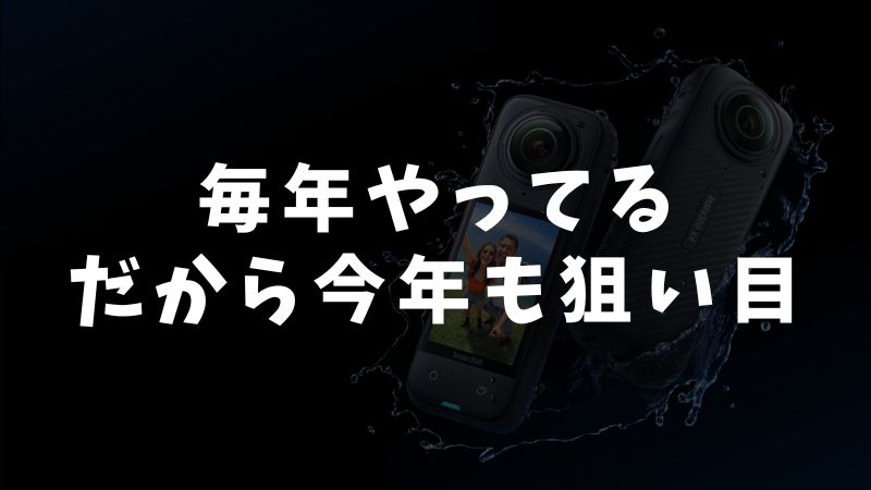 過去のInsta360ブラックフライデーの開催履歴（2020〜2024）