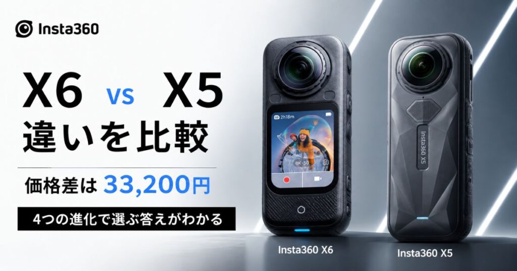 Insta360 X6とX5の違いを比較！夜と速い動きを撮るならX6で日中中心ならX5